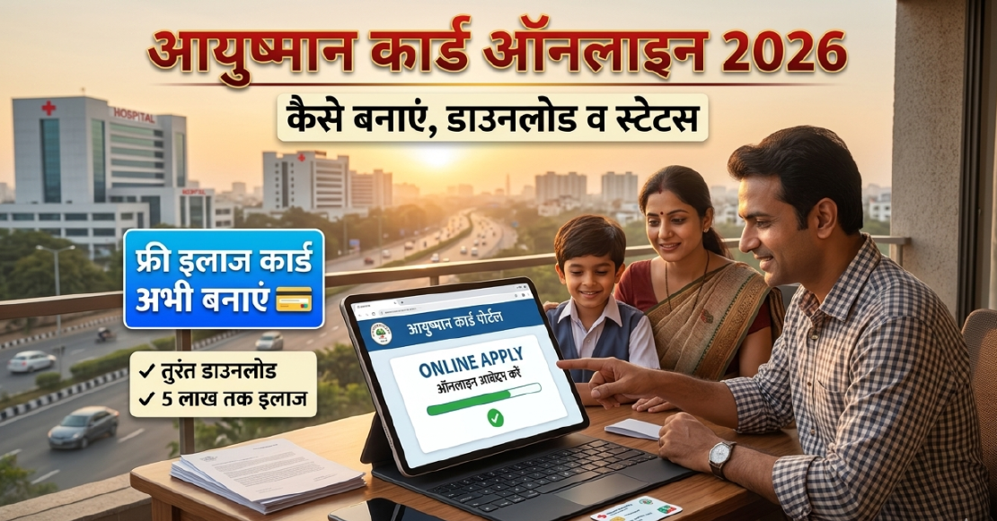 Ayushman Card Online Apply 2026: कार्ड कैसे बनाएं, डाउनलोड और स्टेटस चेक