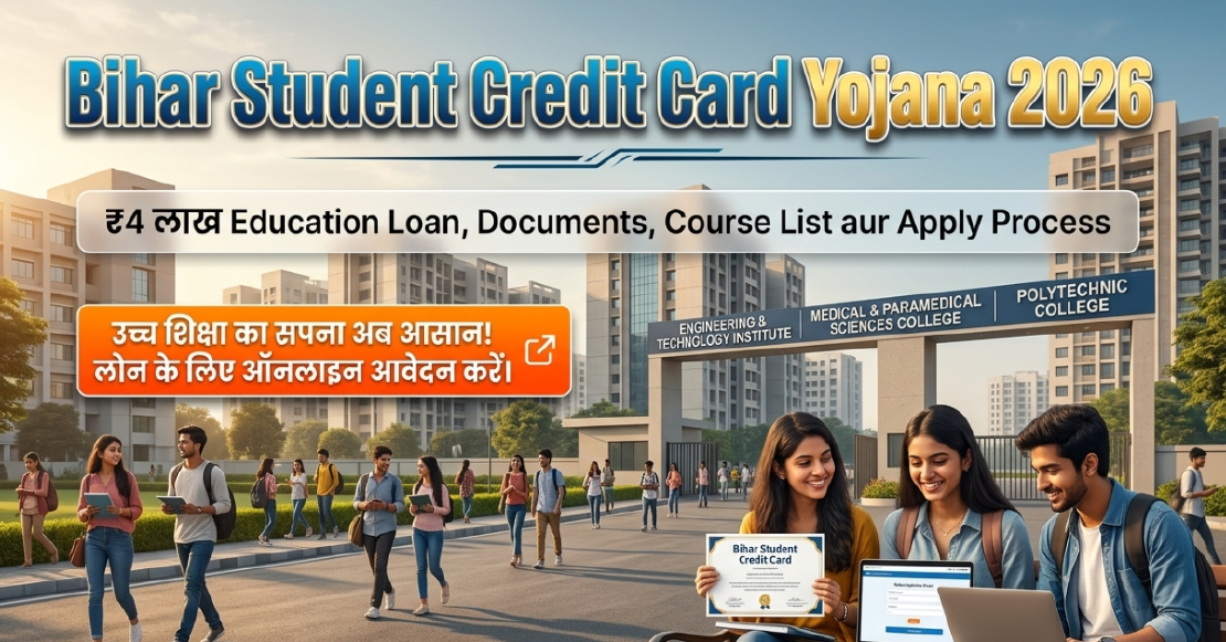 Bihar Student Credit Card Scheme 2026: ₹4 लाख एजुकेशन लोन, ऑनलाइन आवेदन और पात्रता